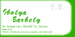 ibolya barbely business card